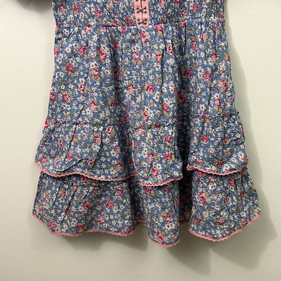 Betsey Johnson Dress Mini Blue Floral Size XL NEW - Picture 9 of 10